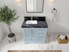 Alys 36 in. W x 22 in. D Left Offset Sink Bathroom Vanity - photo 21