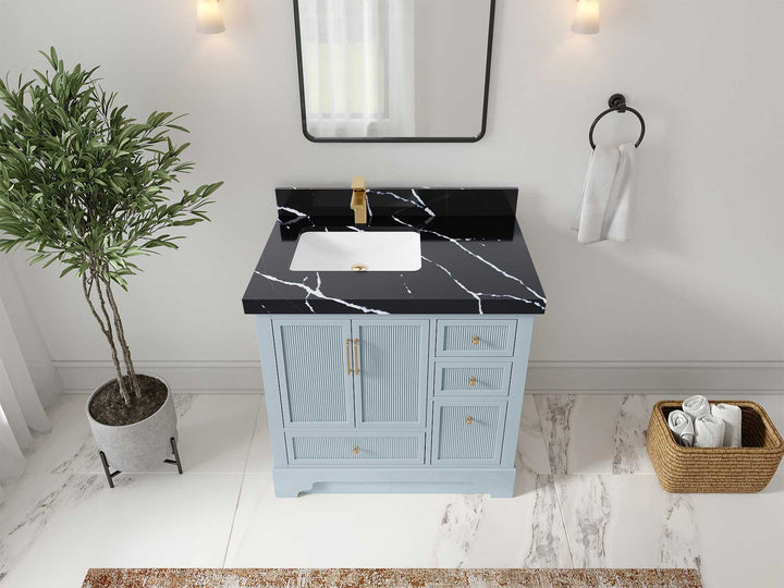 Alys 36 in. W x 22 in. D Left Offset Sink Bathroom Vanity - photo 21