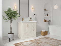 Alys 36 in. W x 22 in. D Left Offset Sink Bathroom Vanity - photo 2