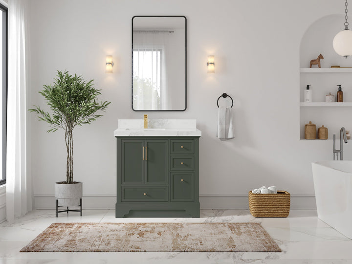 Alys 36 in. W x 22 in. D Left Offset Sink Bathroom Vanity - photo 4