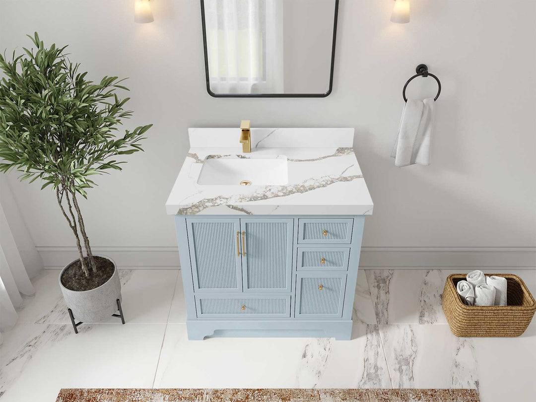 Alys 36 in. W x 22 in. D Left Offset Sink Bathroom Vanity - Willow Bath and Vanity