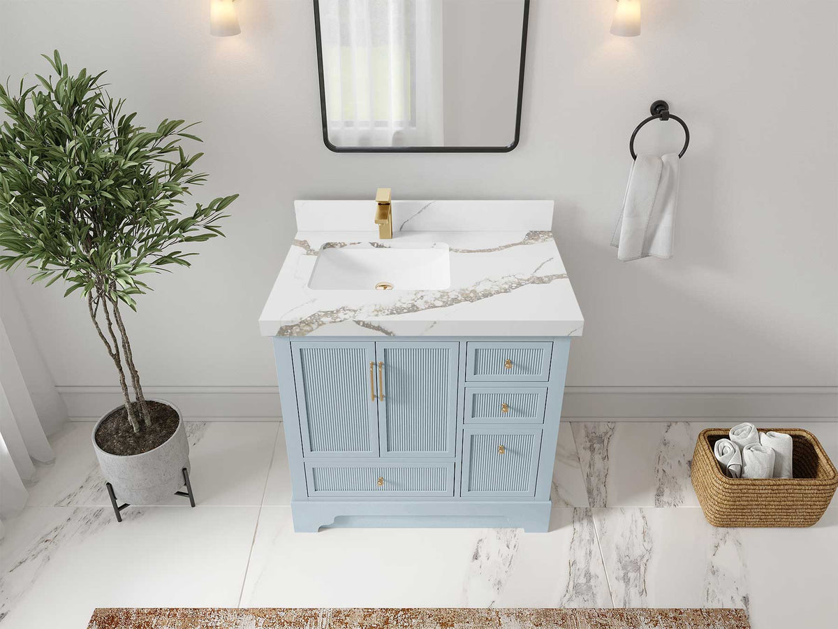 Alys 36 in. W x 22 in. D Left Offset Sink Bathroom Vanity - Willow Bath and Vanity