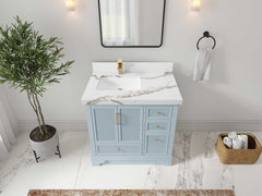 Alys 36 in. W x 22 in. D Left Offset Sink Bathroom Vanity - photo 7