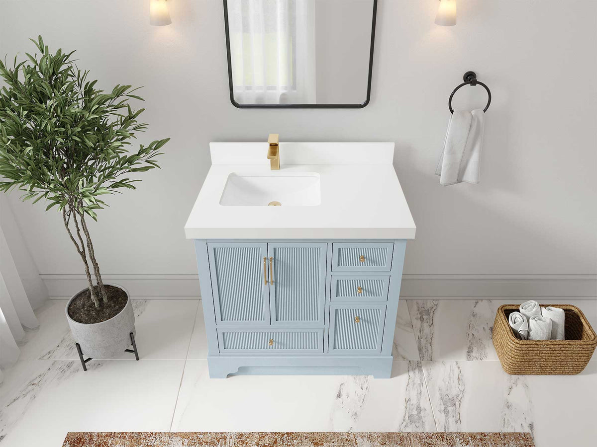 Alys 36 in. W x 22 in. D Left Offset Sink Bathroom Vanity