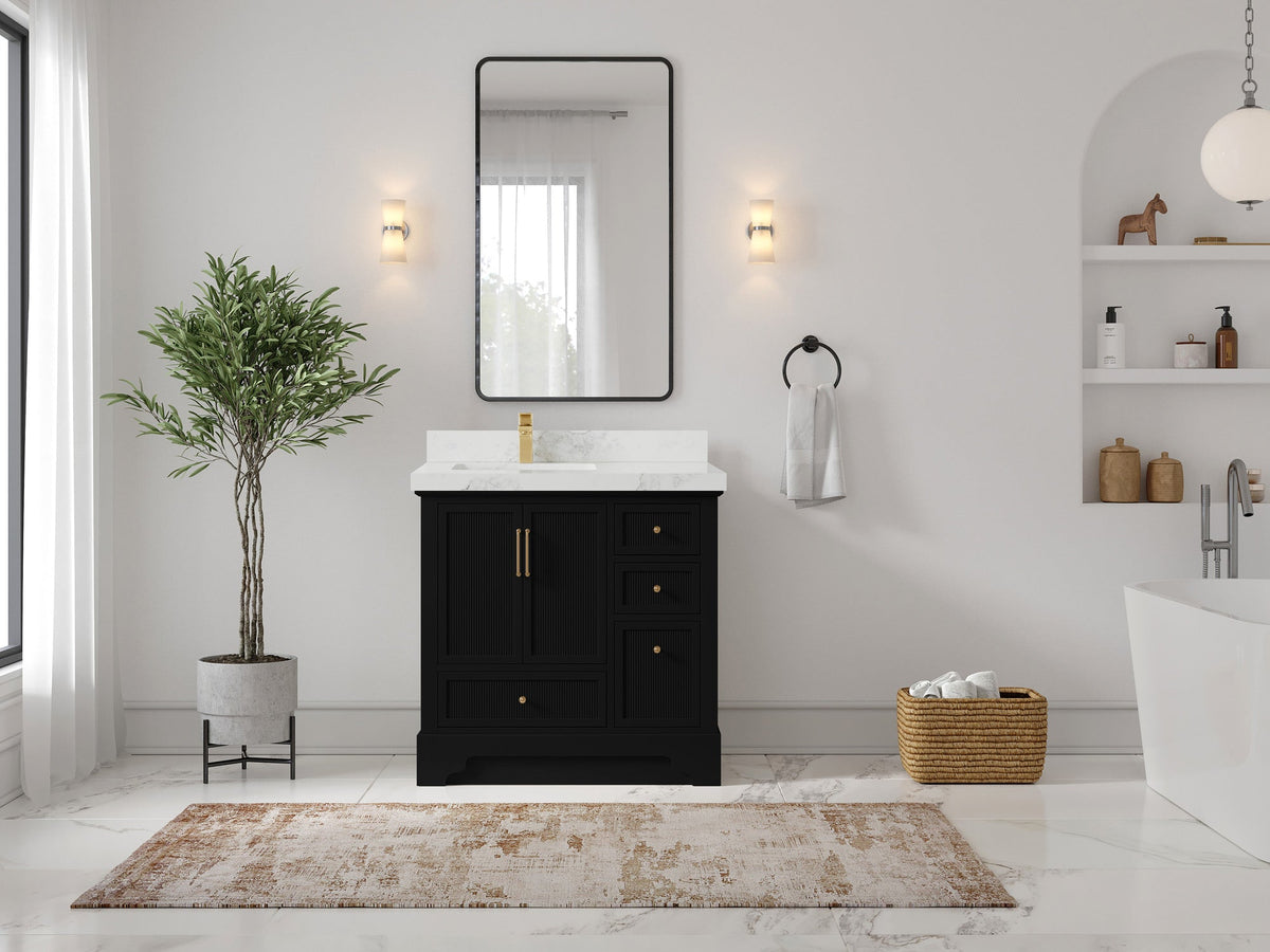 Alys 36 in. W x 22 in. D Left Offset Sink Bathroom Vanity - Willow Bath and Vanity