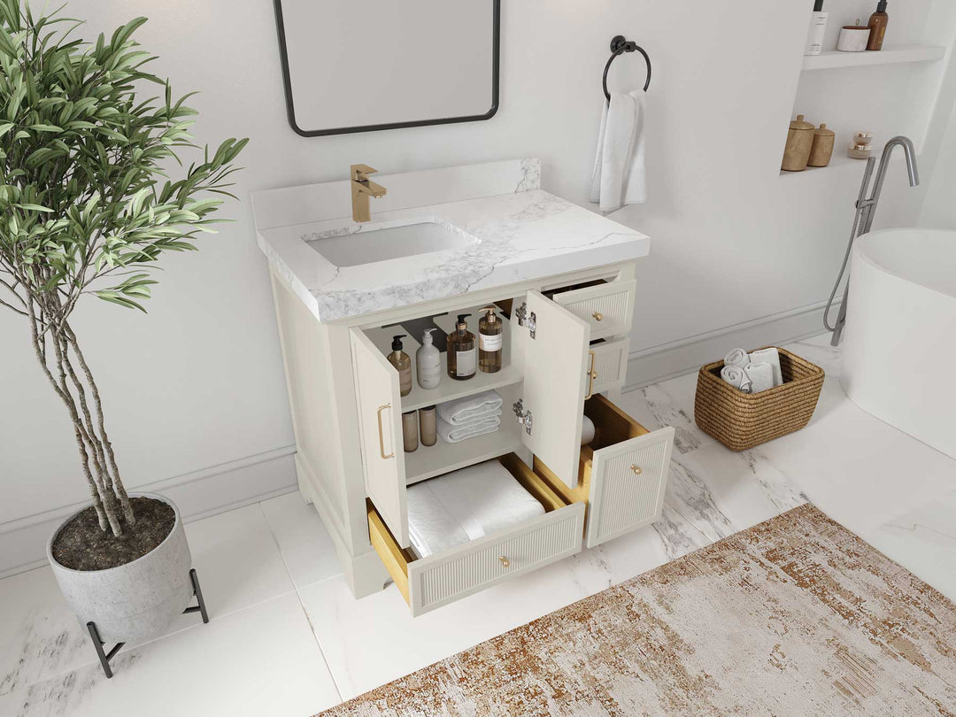 Alys 36 in. W x 22 in. D Left Offset Sink Bathroom Vanity - Willow Bath and Vanity