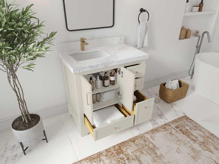 Alys 36 in. W x 22 in. D Left Offset Sink Bathroom Vanity - photo 3