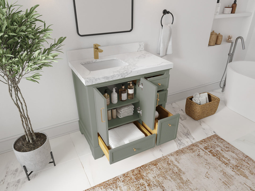 Alys 36 in. W x 22 in. D Left Offset Sink Bathroom Vanity - Willow Bath and Vanity