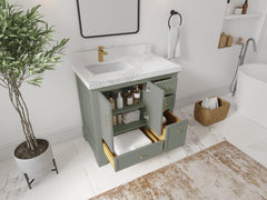 Alys 36 in. W x 22 in. D Left Offset Sink Bathroom Vanity - photo 3
