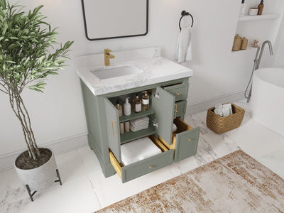 Alys 36 in. W x 22 in. D Left Offset Sink Bathroom Vanity - Willow Bath and Vanity