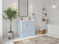 Alys 36 in. W x 22 in. D Left Offset Sink Bathroom Vanity - photo 2
