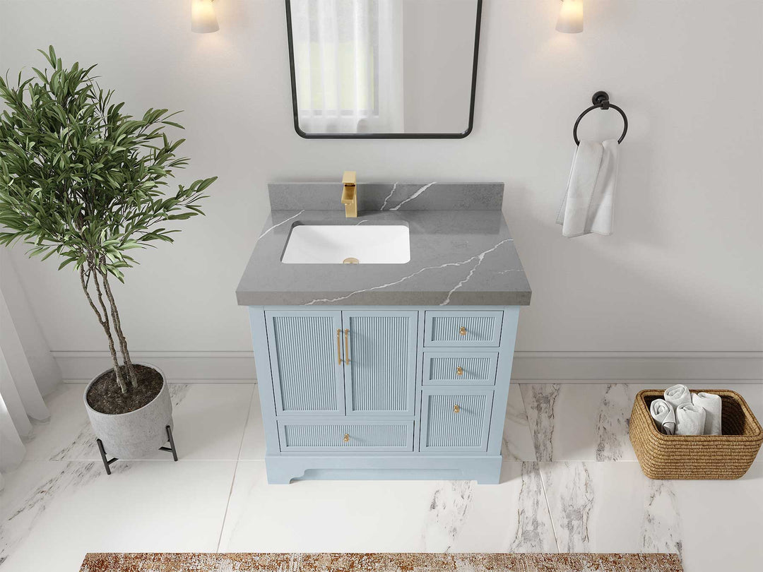 Alys 36 in. W x 22 in. D Left Offset Sink Bathroom Vanity - Willow Bath and Vanity