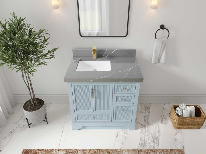 Alys 36 in. W x 22 in. D Left Offset Sink Bathroom Vanity - photo 31