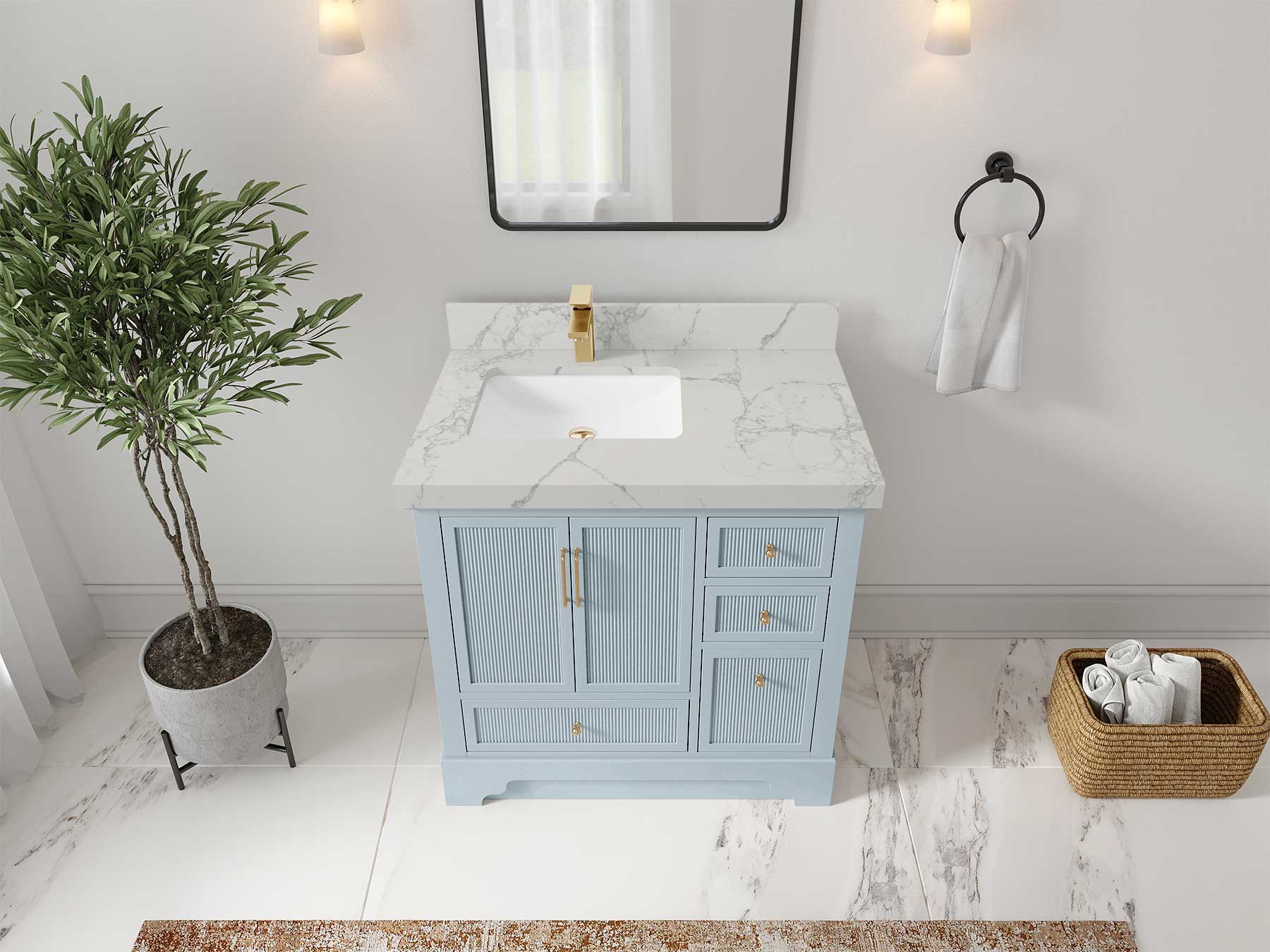 Alys 36 in. W x 22 in. D Left Offset Sink Bathroom Vanity - Willow Bath and Vanity