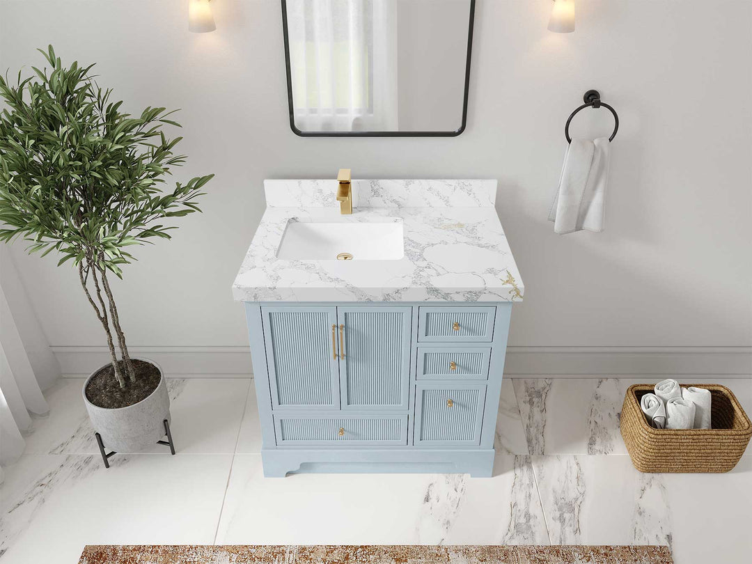 Alys 36 in. W x 22 in. D Left Offset Sink Bathroom Vanity - Willow Bath and Vanity