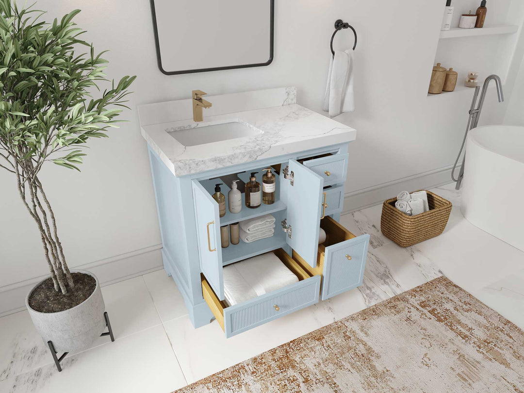 Alys 36 in. W x 22 in. D Left Offset Sink Bathroom Vanity - Willow Bath and Vanity