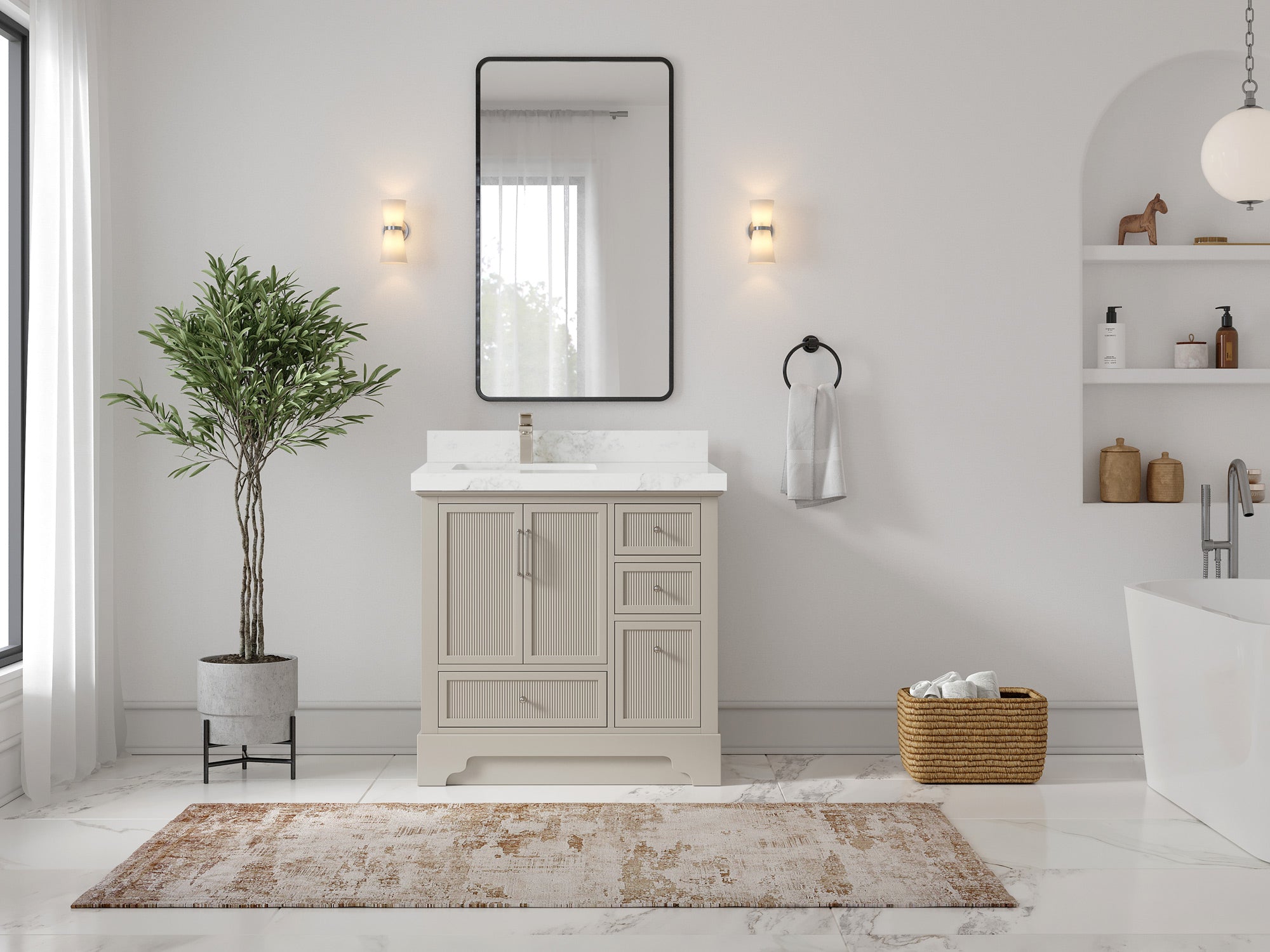 Alys 36 in. W x 22 in. D Left Offset Sink Bathroom Vanity - Willow Bath and Vanity