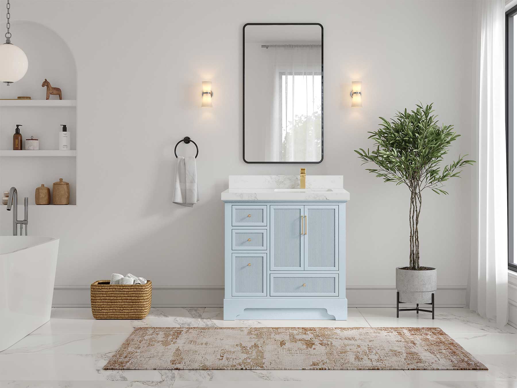 Alys 36 in. W x 22 in. D Right Offset Sink Bathroom Vanity - Willow Bath and Vanity