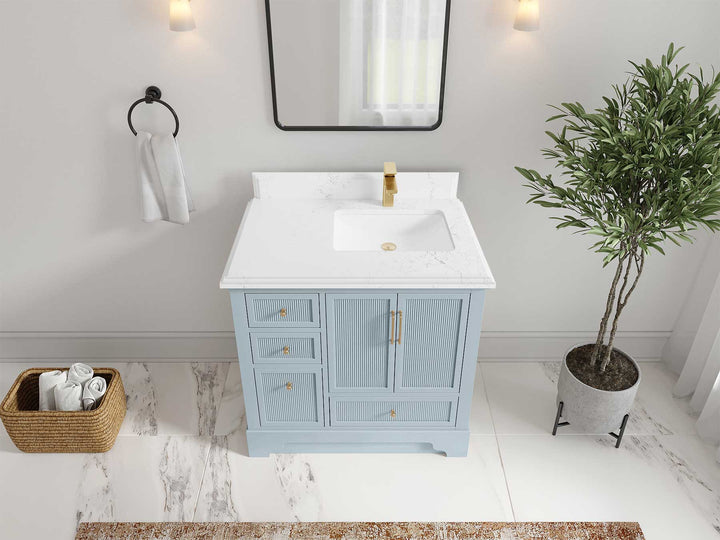 Alys 36 in. W x 22 in. D Right Offset Sink Bathroom Vanity - photo 25