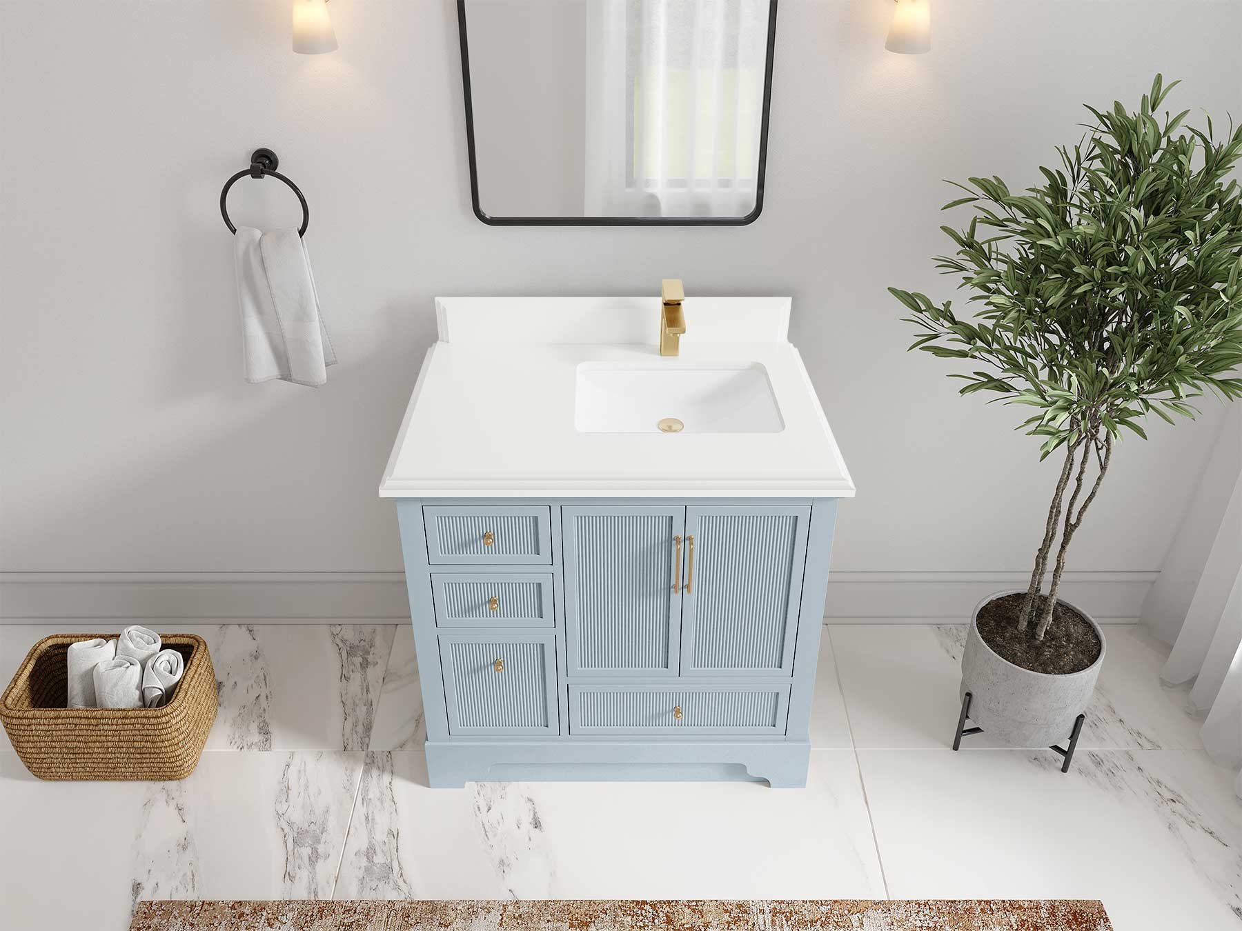 Alys 36 in. W x 22 in. D Right Offset Sink Bathroom Vanity - Willow Bath and Vanity