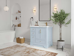 Alys 36 in. W x 22 in. D Right Offset Sink Bathroom Vanity - photo 2