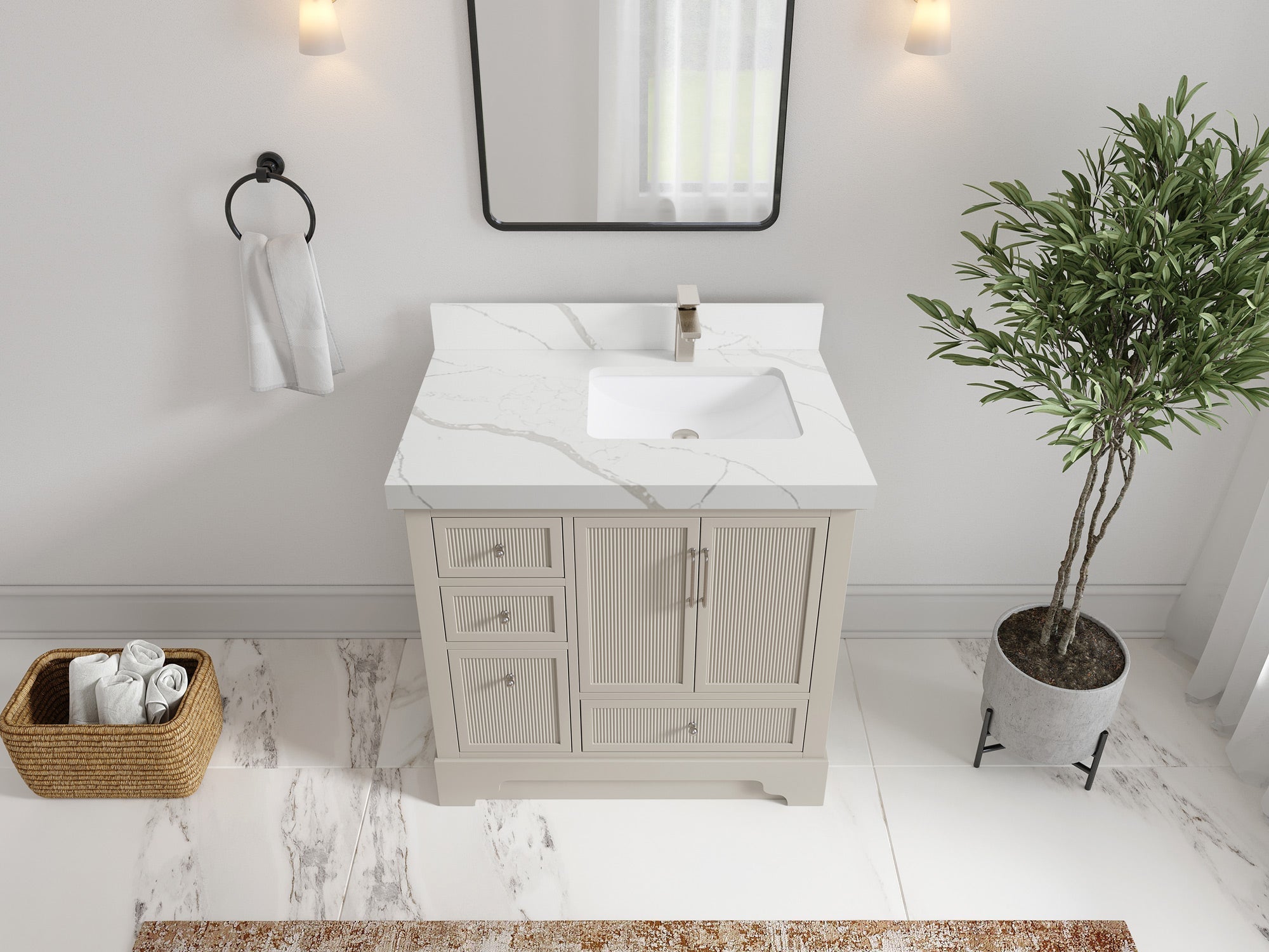 Alys 36 in. W x 22 in. D Right Offset Sink Bathroom Vanity - Willow Bath and Vanity