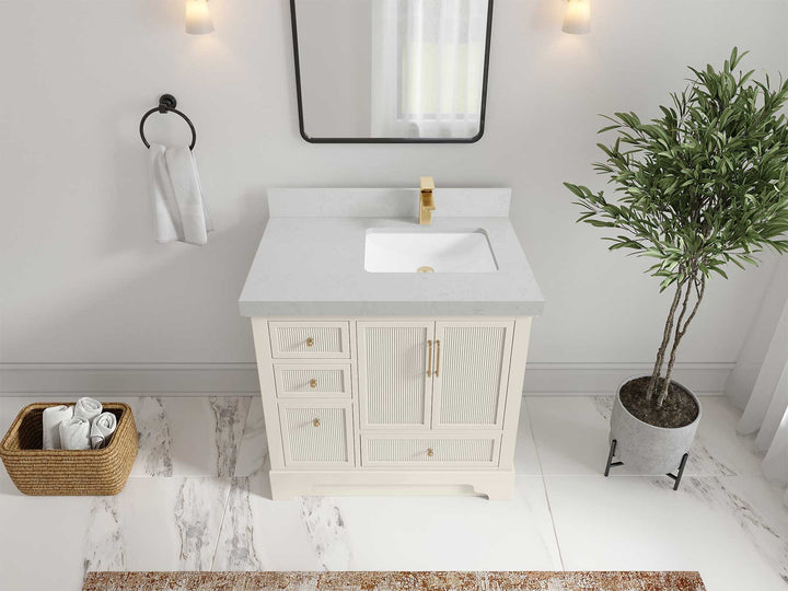 Alys 36 in. W x 22 in. D Right Offset Sink Bathroom Vanity - photo 9