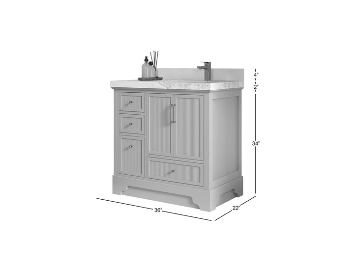 Alys 36 in. W x 22 in. D Right Offset Sink Bathroom Vanity - photo 45