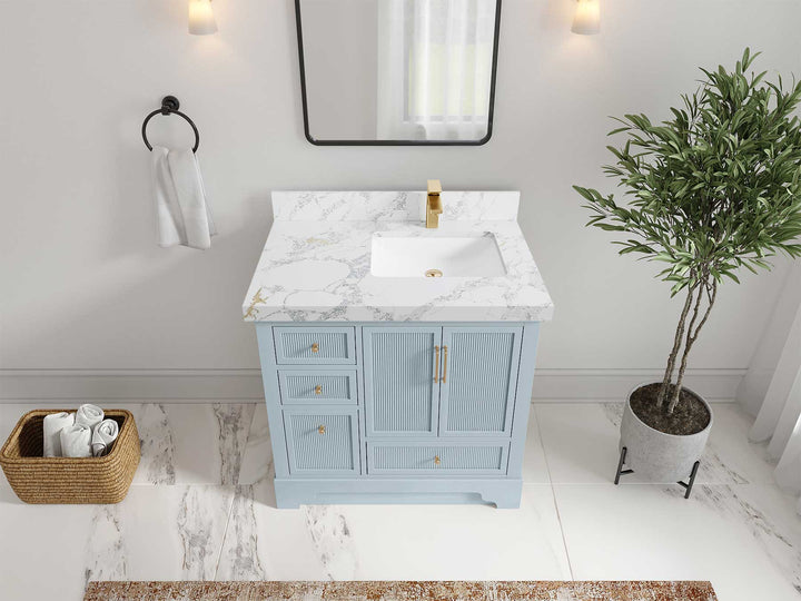 Alys 36 in. W x 22 in. D Right Offset Sink Bathroom Vanity - photo 19