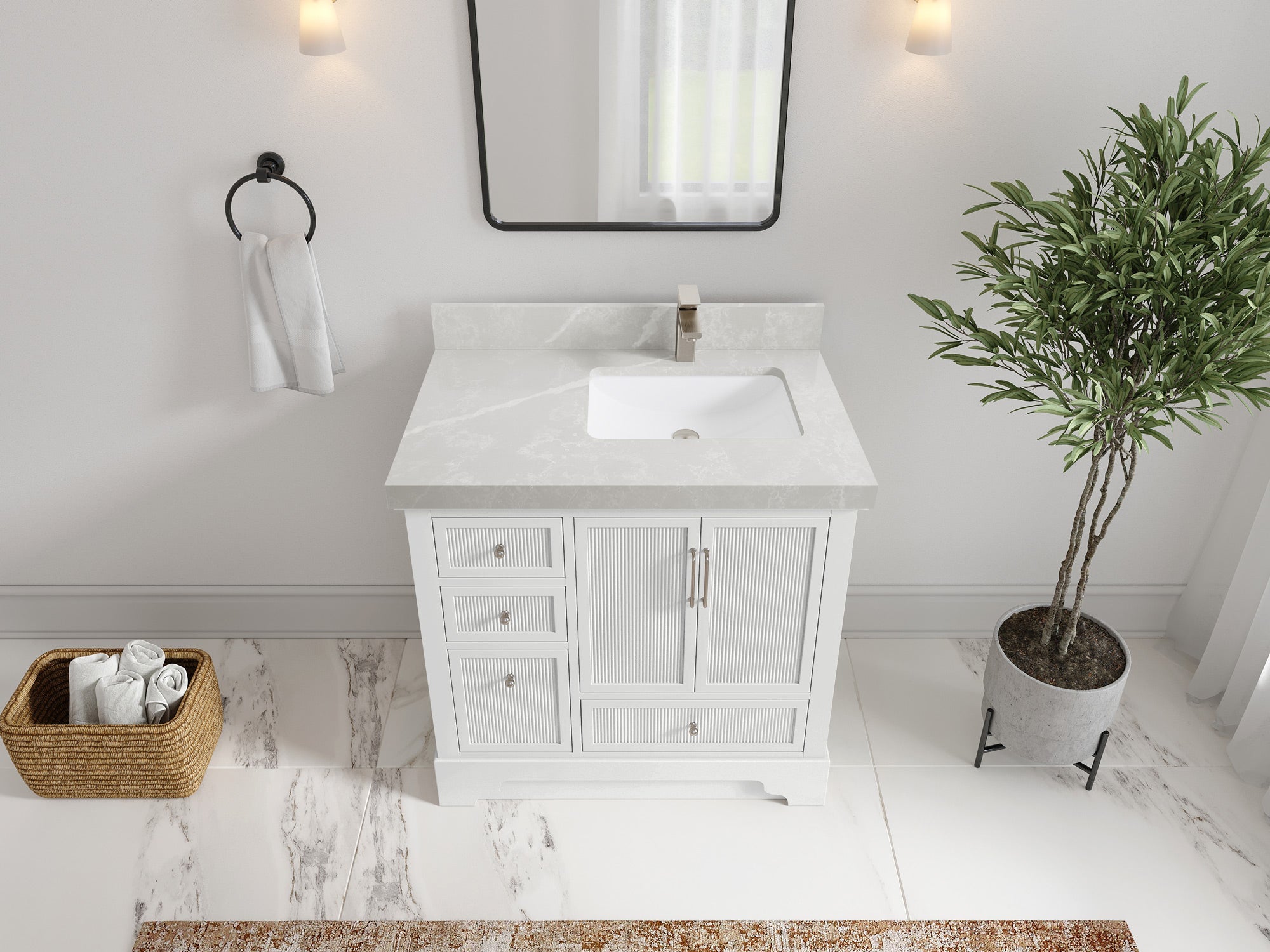 Alys 36 in. W x 22 in. D Right Offset Sink Bathroom Vanity - Willow Bath and Vanity