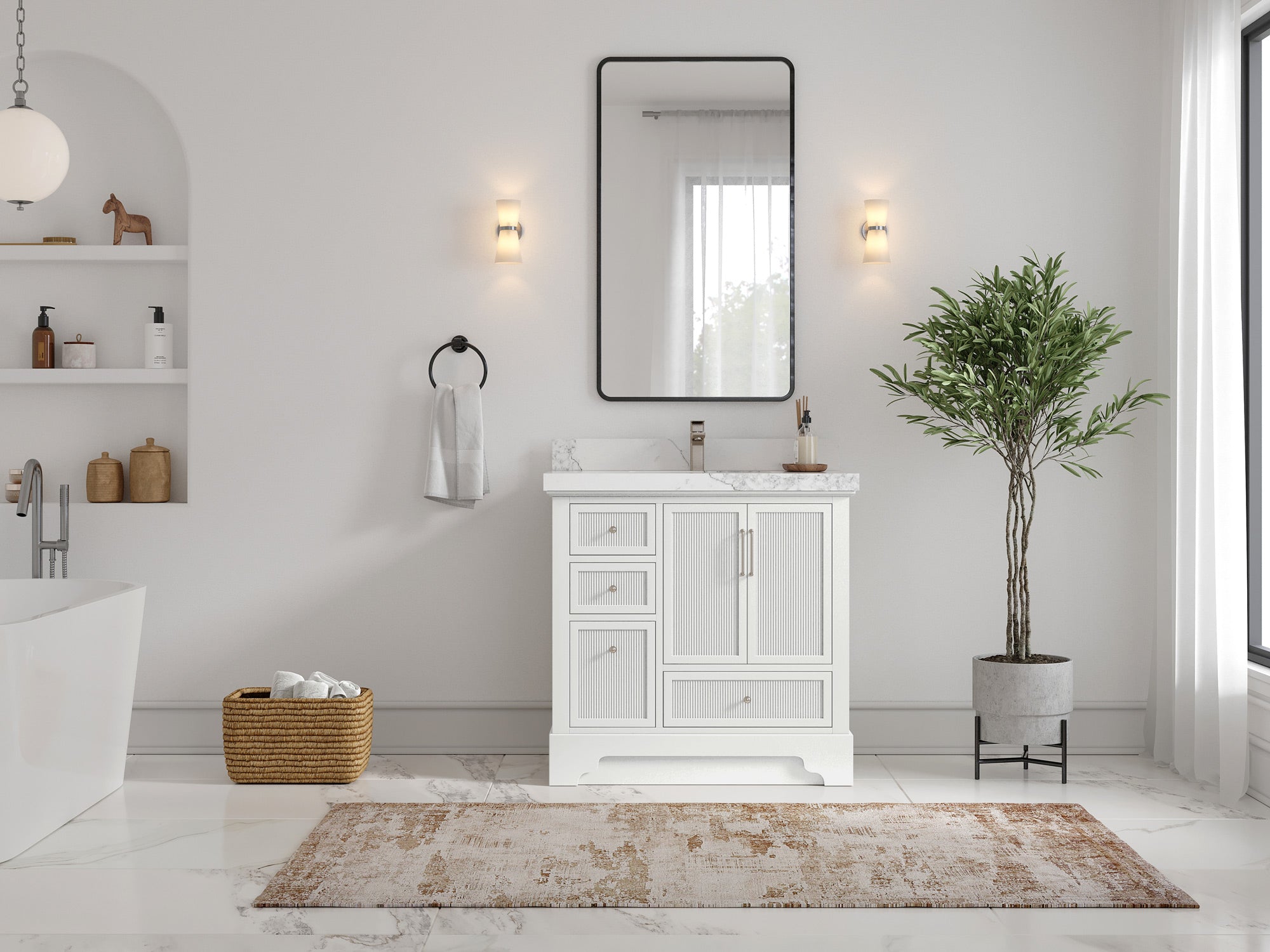 Alys 36 in. W x 22 in. D Right Offset Sink Bathroom Vanity - Willow Bath and Vanity