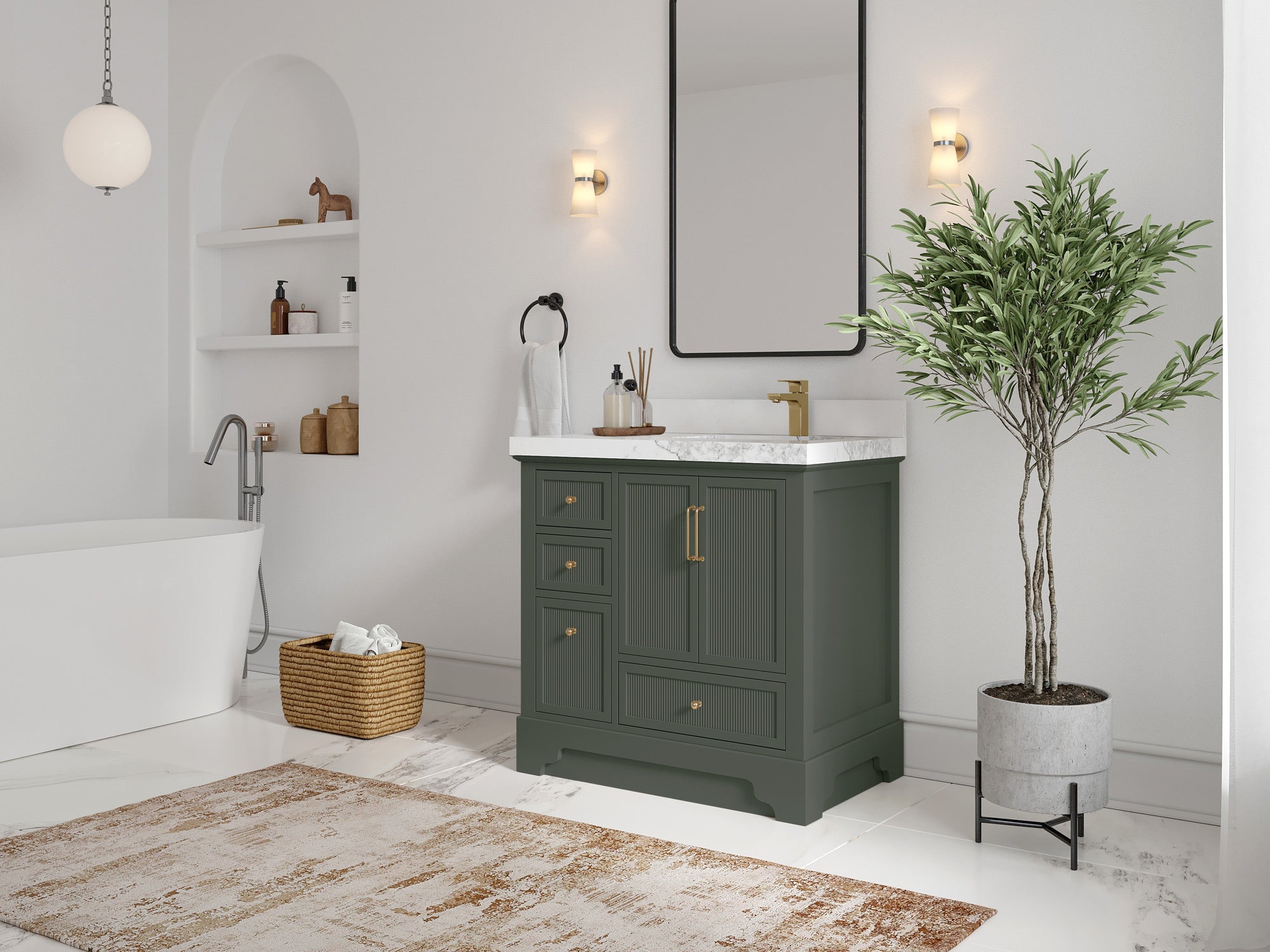 Alys 36 in. W x 22 in. D Right Offset Sink Bathroom Vanity - Willow Bath and Vanity