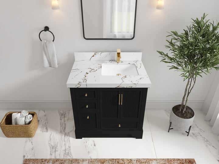 Alys 36 in. W x 22 in. D Right Offset Sink Bathroom Vanity - photo 38