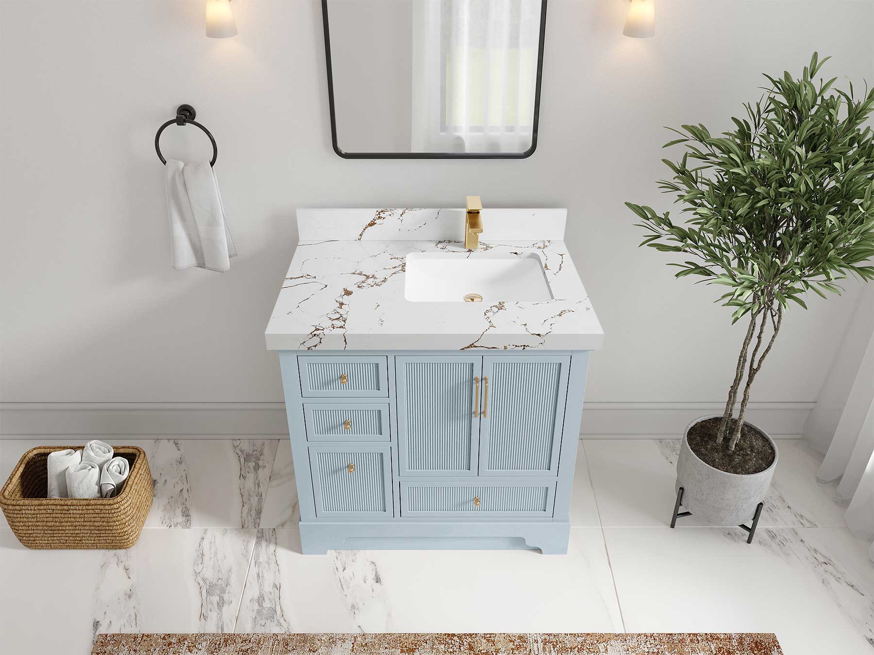 Alys 36 in. W x 22 in. D Right Offset Sink Bathroom Vanity - Willow Bath and Vanity