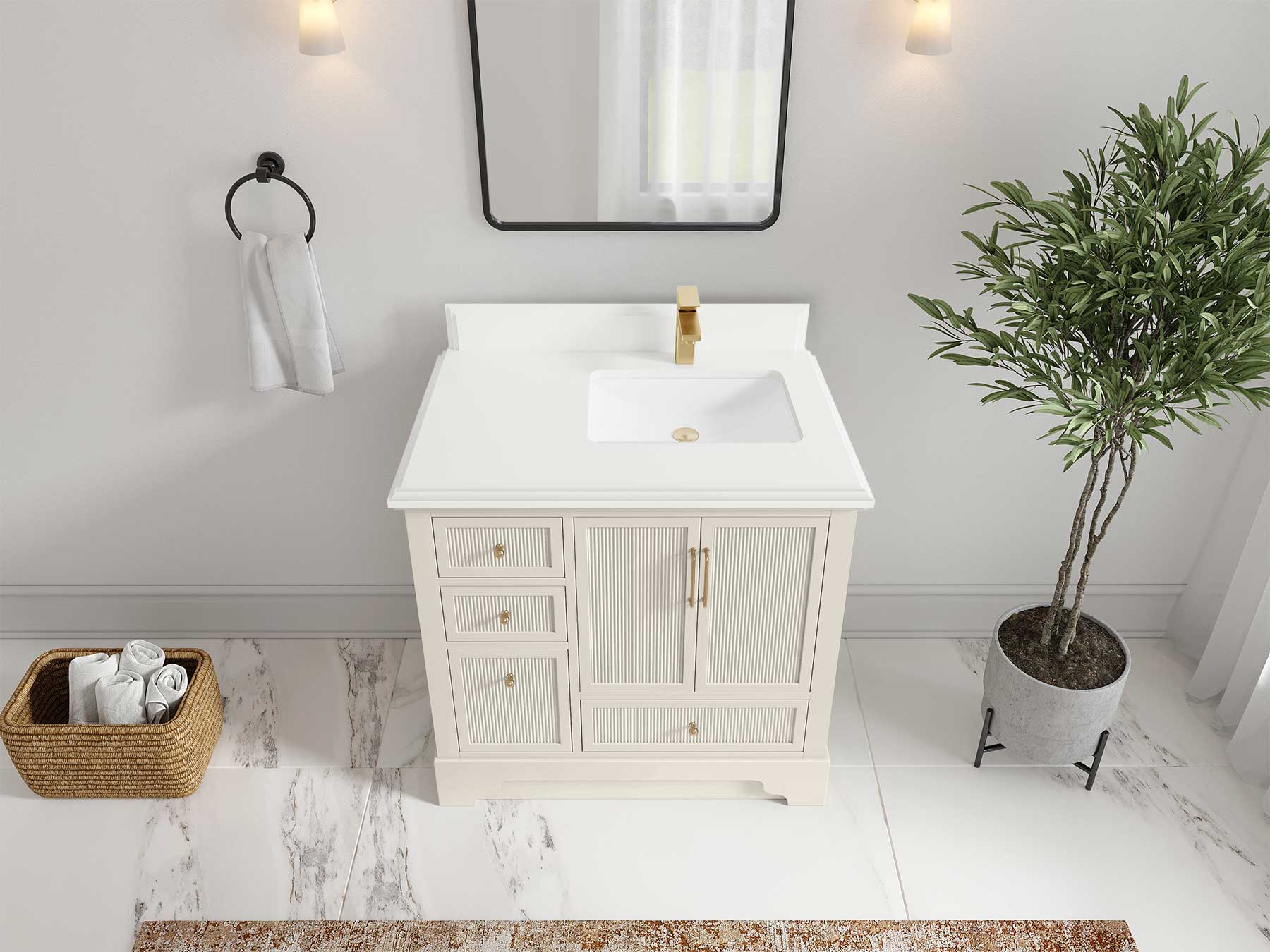 Alys 36 in. W x 22 in. D Right Offset Sink Bathroom Vanity - Willow Bath and Vanity
