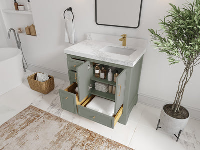 Alys 36 in. W x 22 in. D Right Offset Sink Bathroom Vanity - Willow Bath and Vanity