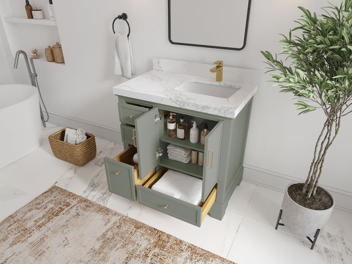 Alys 36 in. W x 22 in. D Right Offset Sink Bathroom Vanity - photo 3