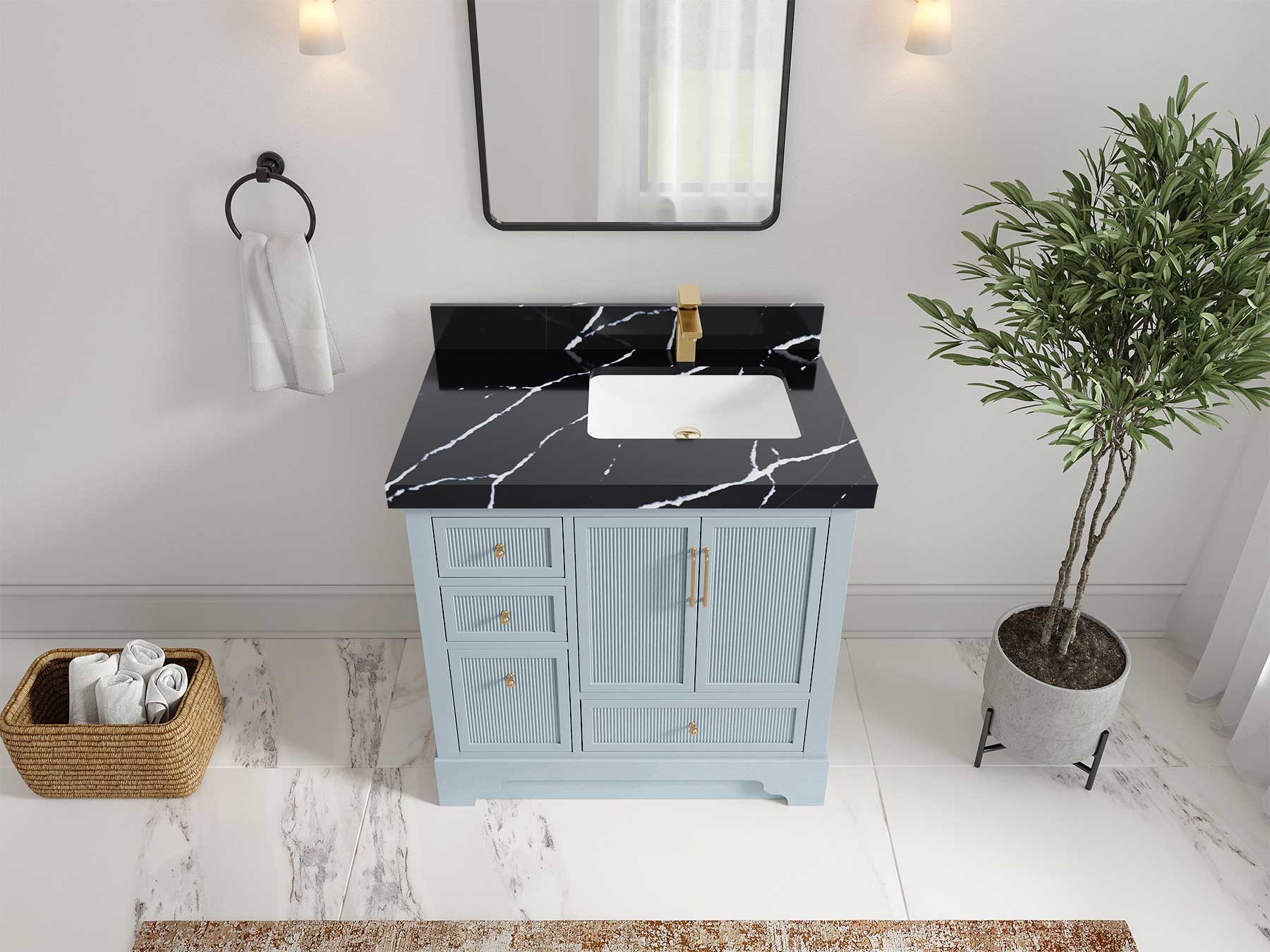 Alys 36 in. W x 22 in. D Right Offset Sink Bathroom Vanity - Willow Bath and Vanity