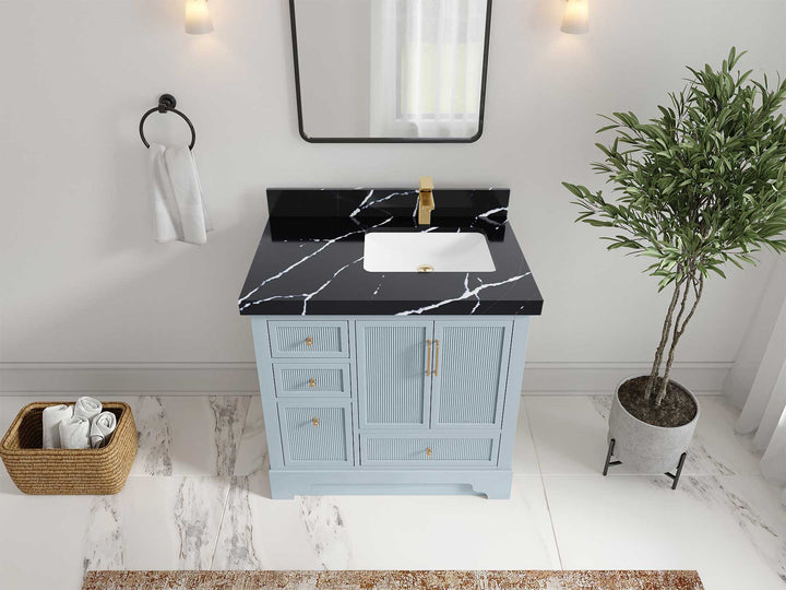 Alys 36 in. W x 22 in. D Right Offset Sink Bathroom Vanity - photo 11