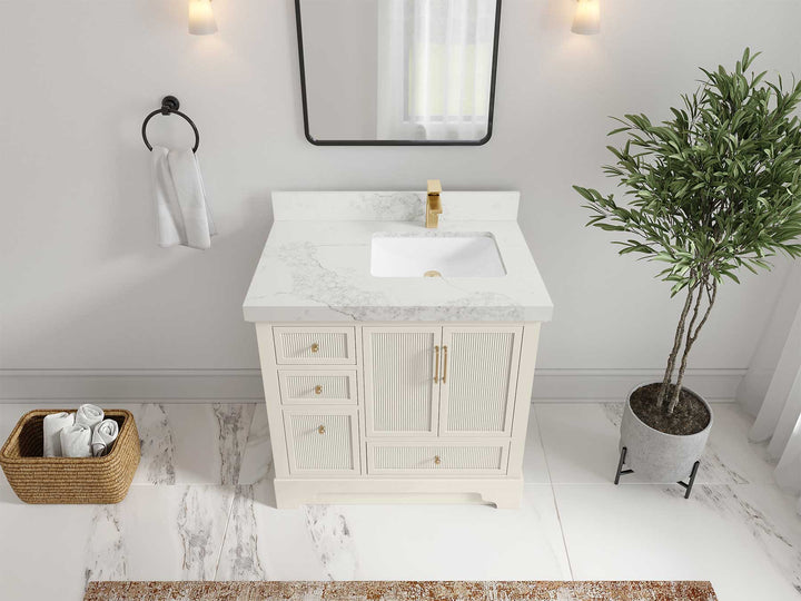 Alys 36 in. W x 22 in. D Right Offset Sink Bathroom Vanity - photo 15