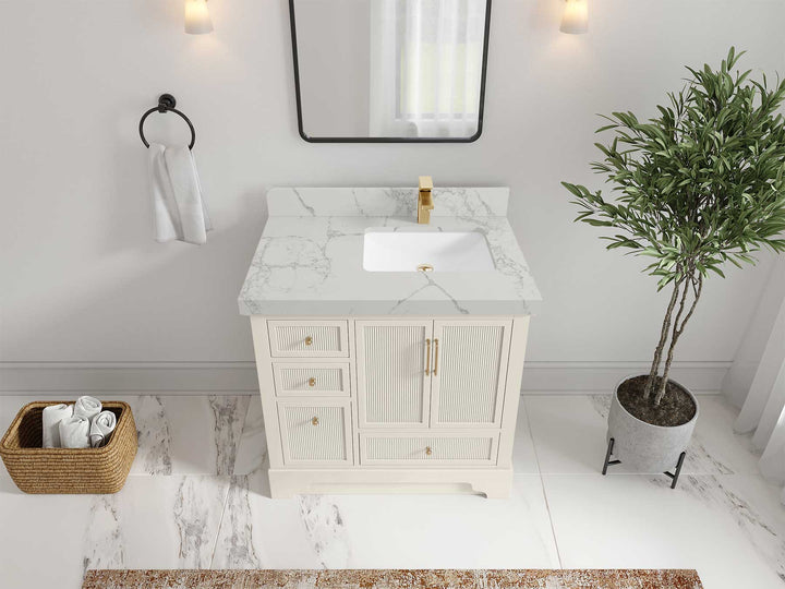 Alys 36 in. W x 22 in. D Right Offset Sink Bathroom Vanity - photo 39