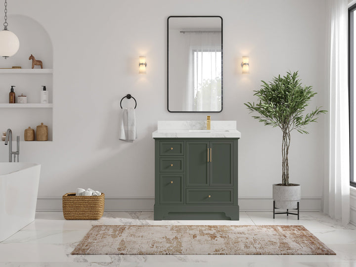 Alys 36 in. W x 22 in. D Right Offset Sink Bathroom Vanity - photo 4
