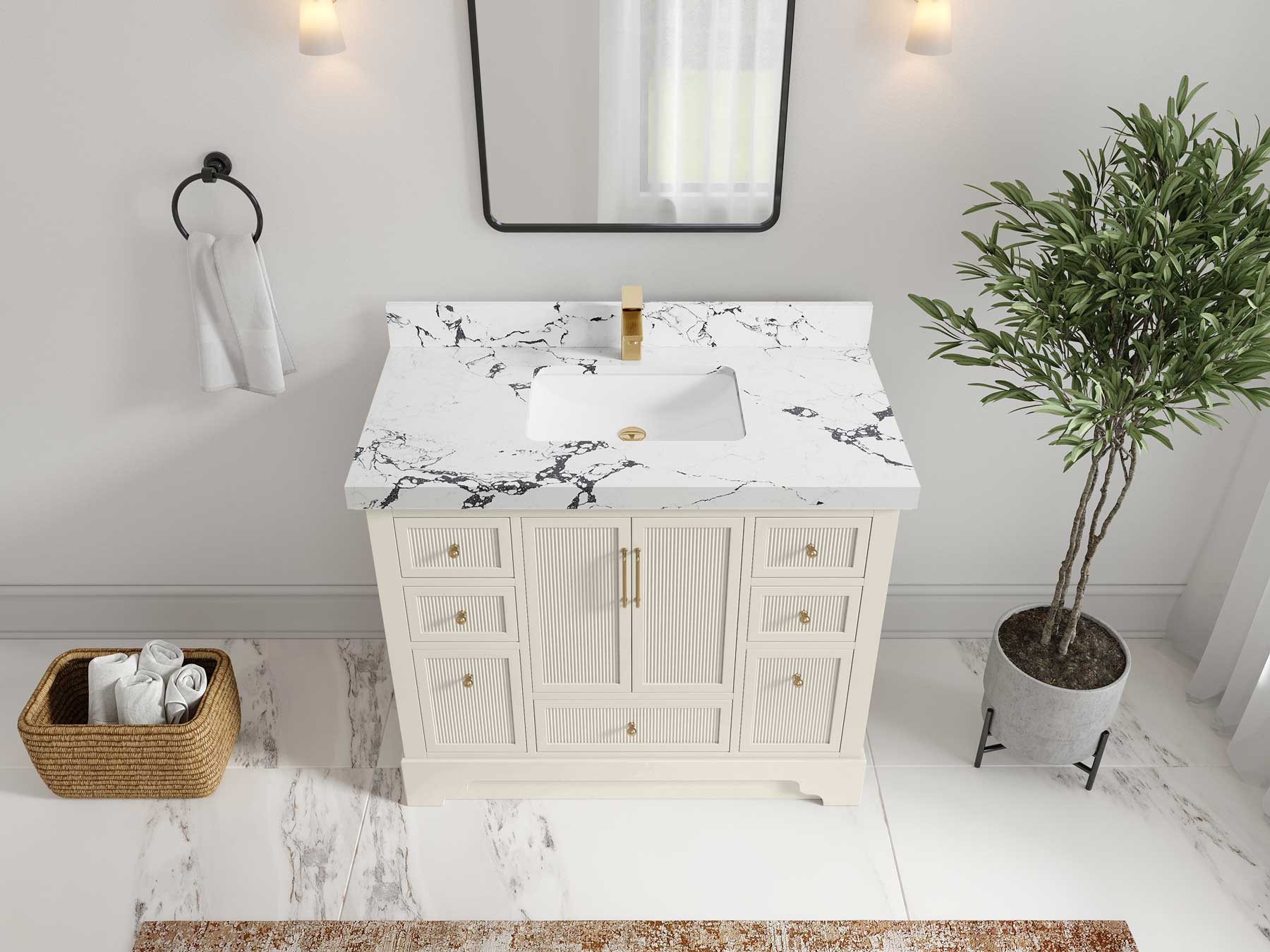 Alys 42 in. W x 22 in. D Single Sink Bathroom Vanity - Willow Bath and Vanity