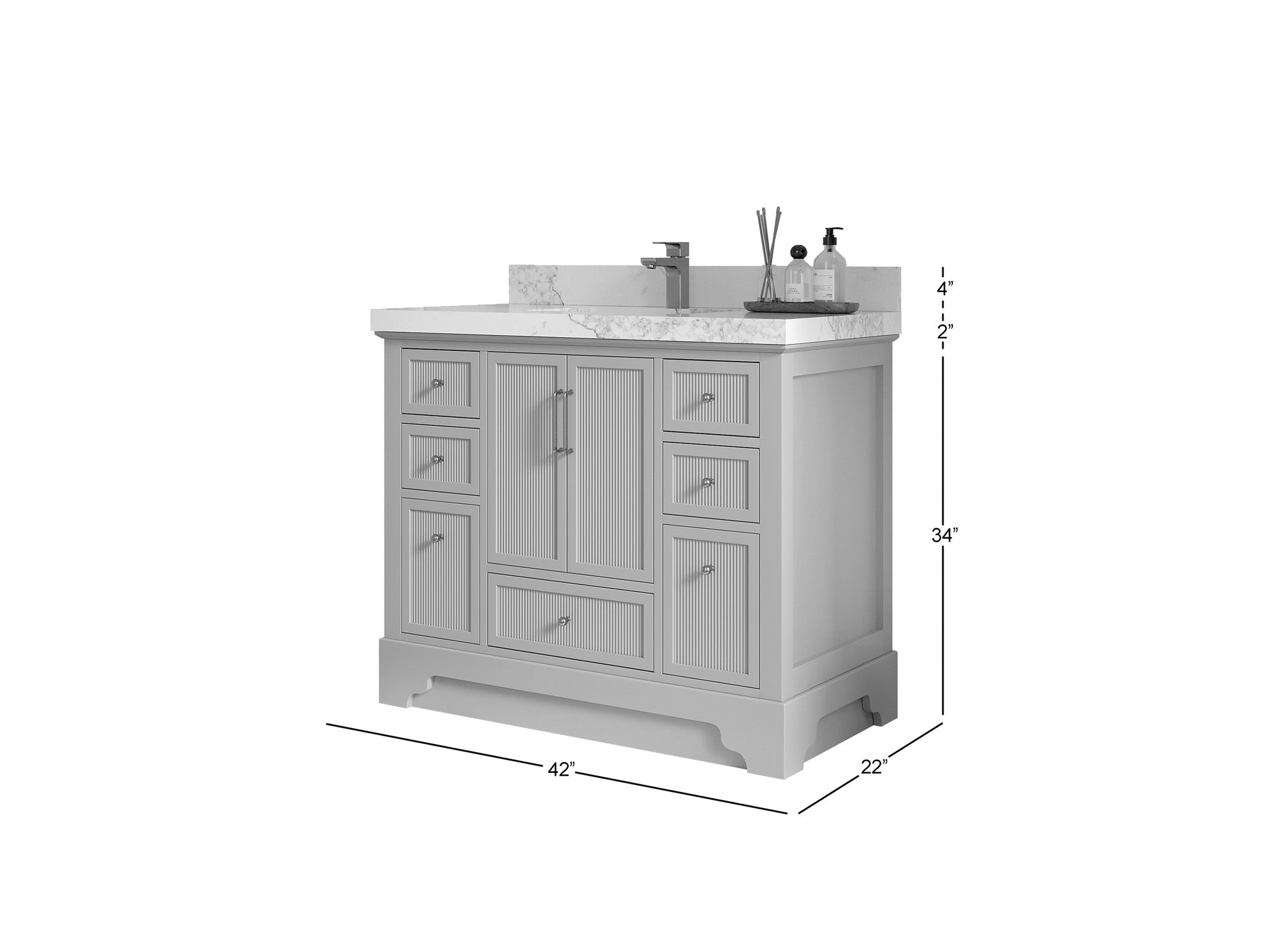 Alys 42 in. W x 22 in. D Single Sink Bathroom Vanity - Willow Bath and Vanity