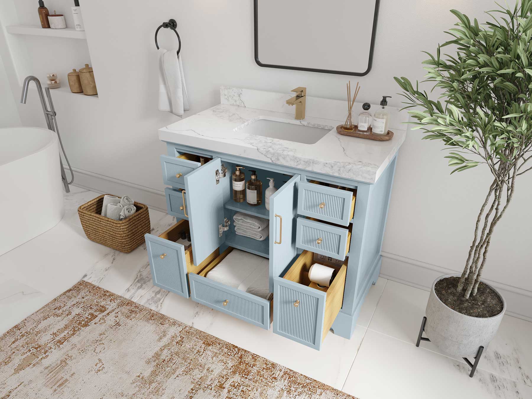 Alys 42 in. W x 22 in. D Single Sink Bathroom Vanity - Willow Bath and Vanity