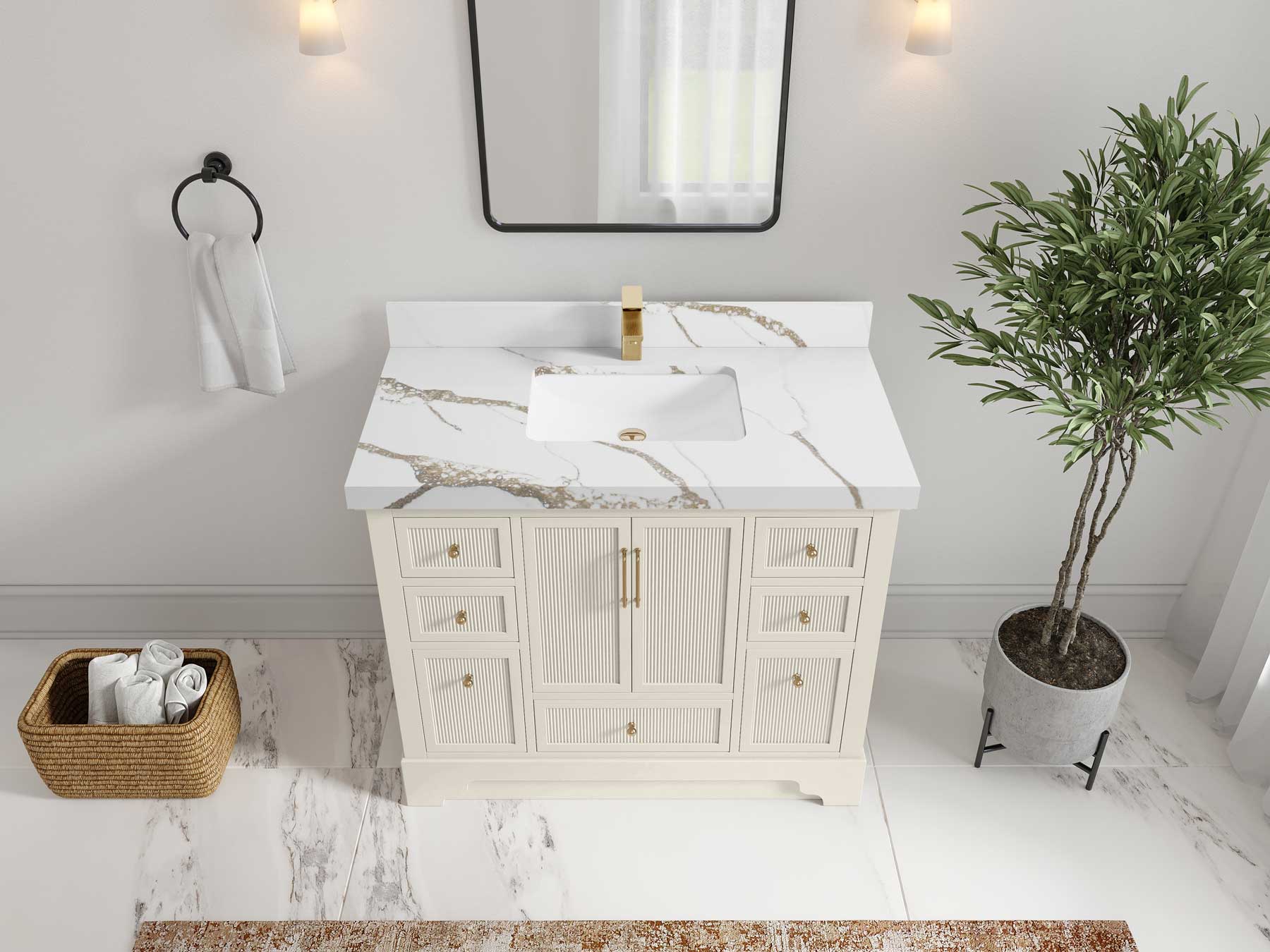 Alys 42 in. W x 22 in. D Single Sink Bathroom Vanity - Willow Bath and Vanity