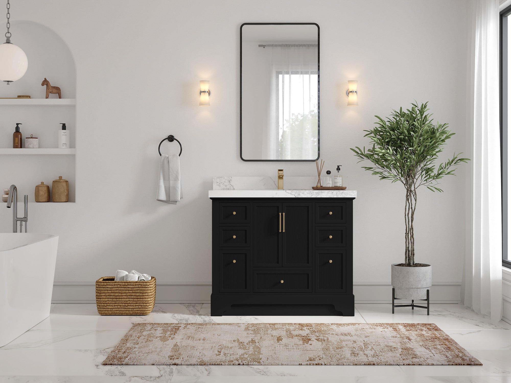 Alys 42 in. W x 22 in. D Single Sink Bathroom Vanity - Willow Bath and Vanity