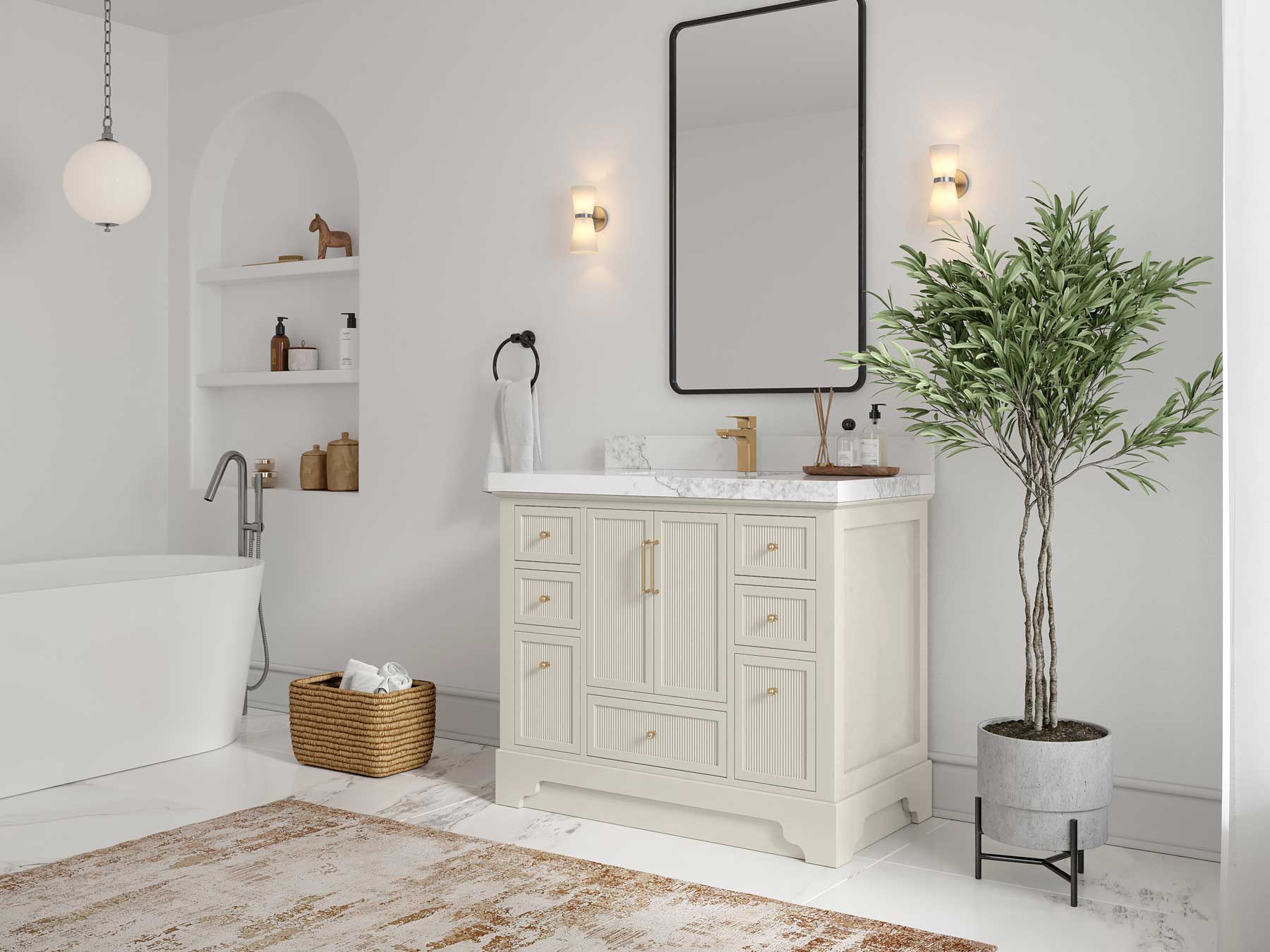 Alys 42 in. W x 22 in. D Single Sink Bathroom Vanity - Willow Bath and Vanity