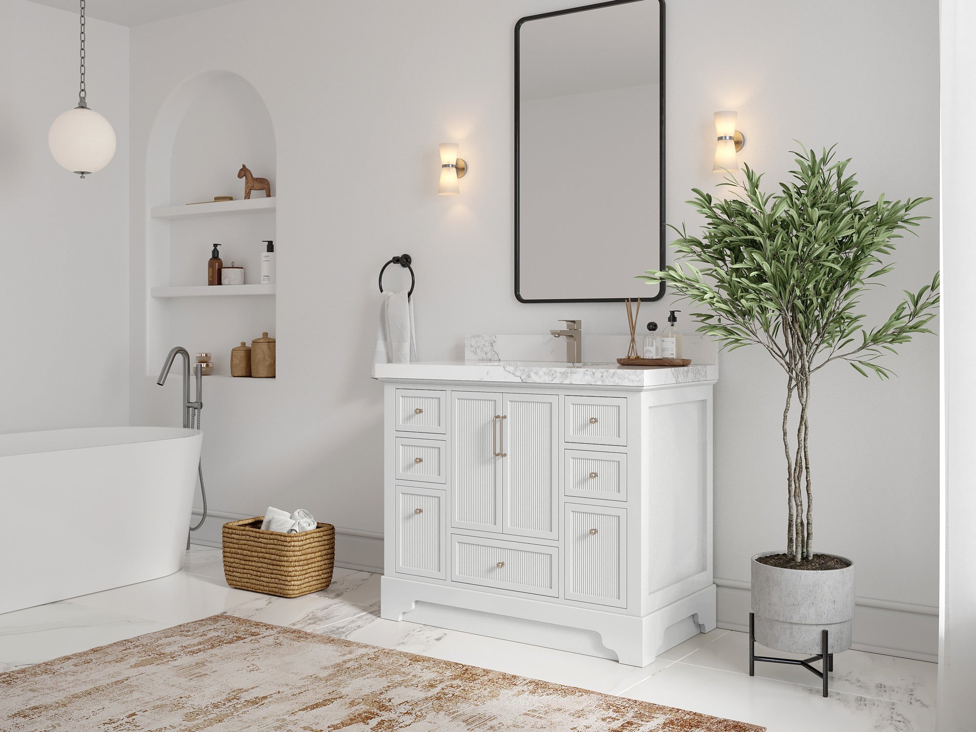 Alys 42 in. W x 22 in. D Single Sink Bathroom Vanity - Willow Bath and Vanity