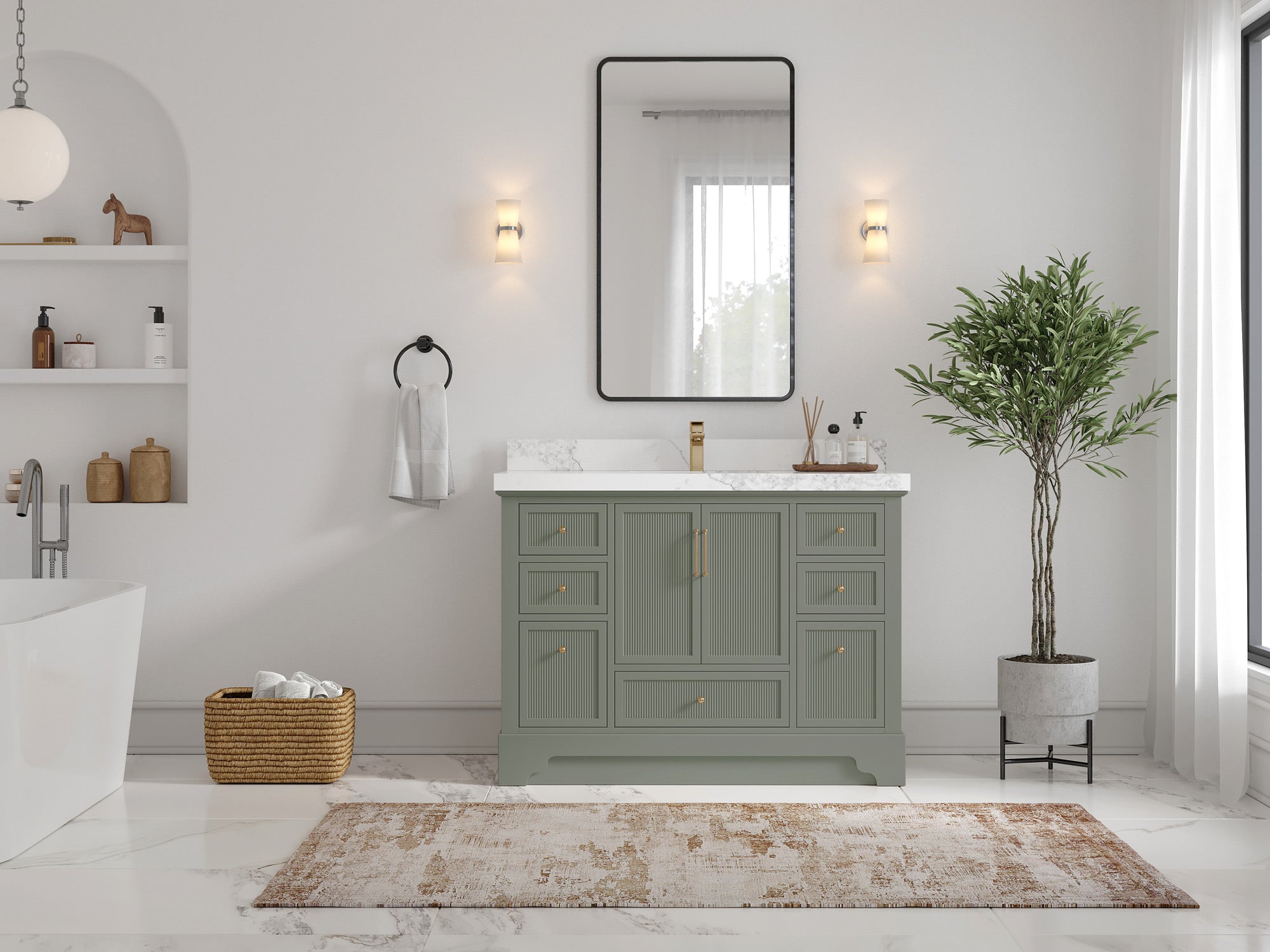 Alys 48 in. W x 22 in. D Single Sink Bathroom Vanity - Willow Bath and Vanity